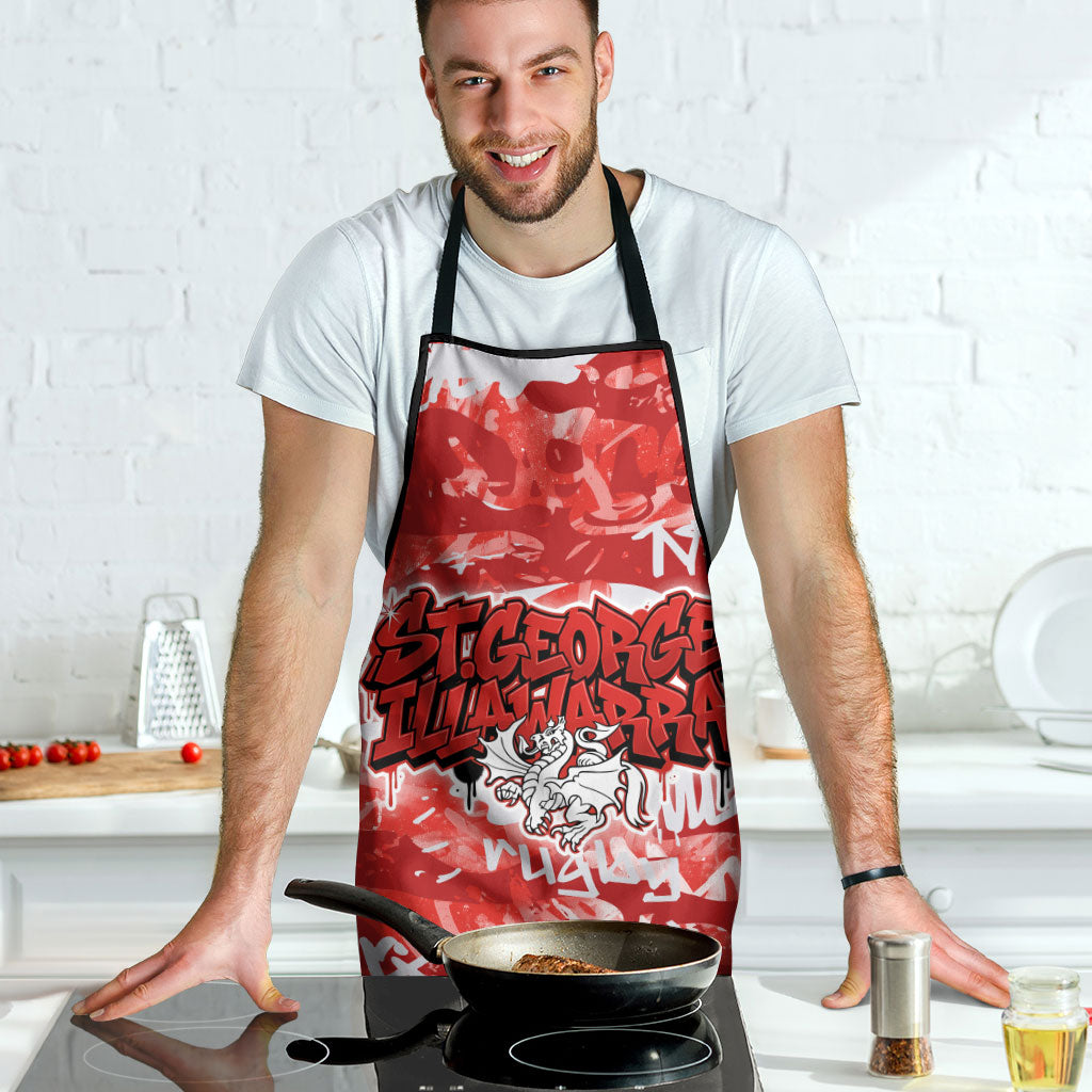 St. George Illawarra Dragons Rugby Apron Graffiti Typography Urban Camo Abstract Street Style
