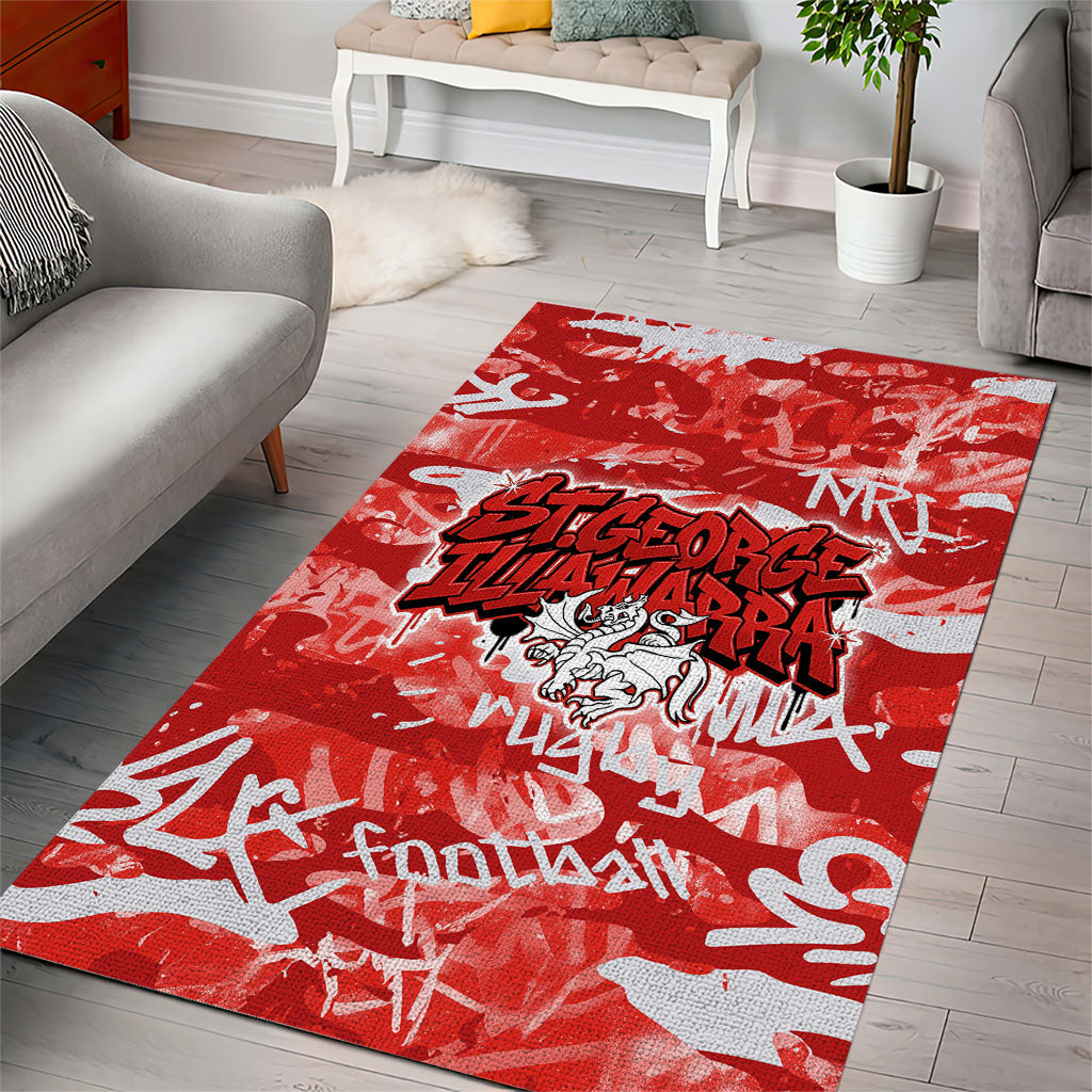 St. George Illawarra Dragons Rugby Area Rug Graffiti Typography Urban Camo Abstract Street Style
