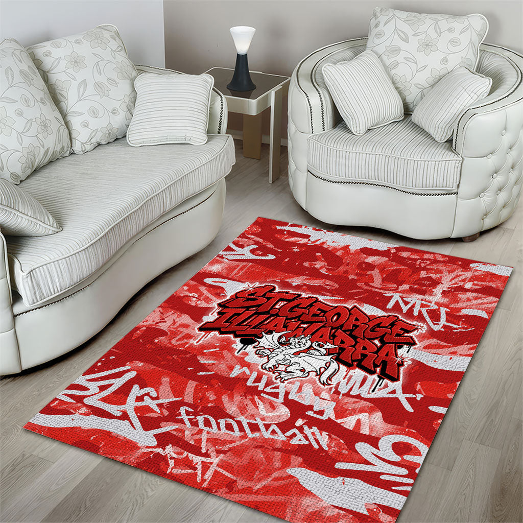St. George Illawarra Dragons Rugby Area Rug Graffiti Typography Urban Camo Abstract Street Style