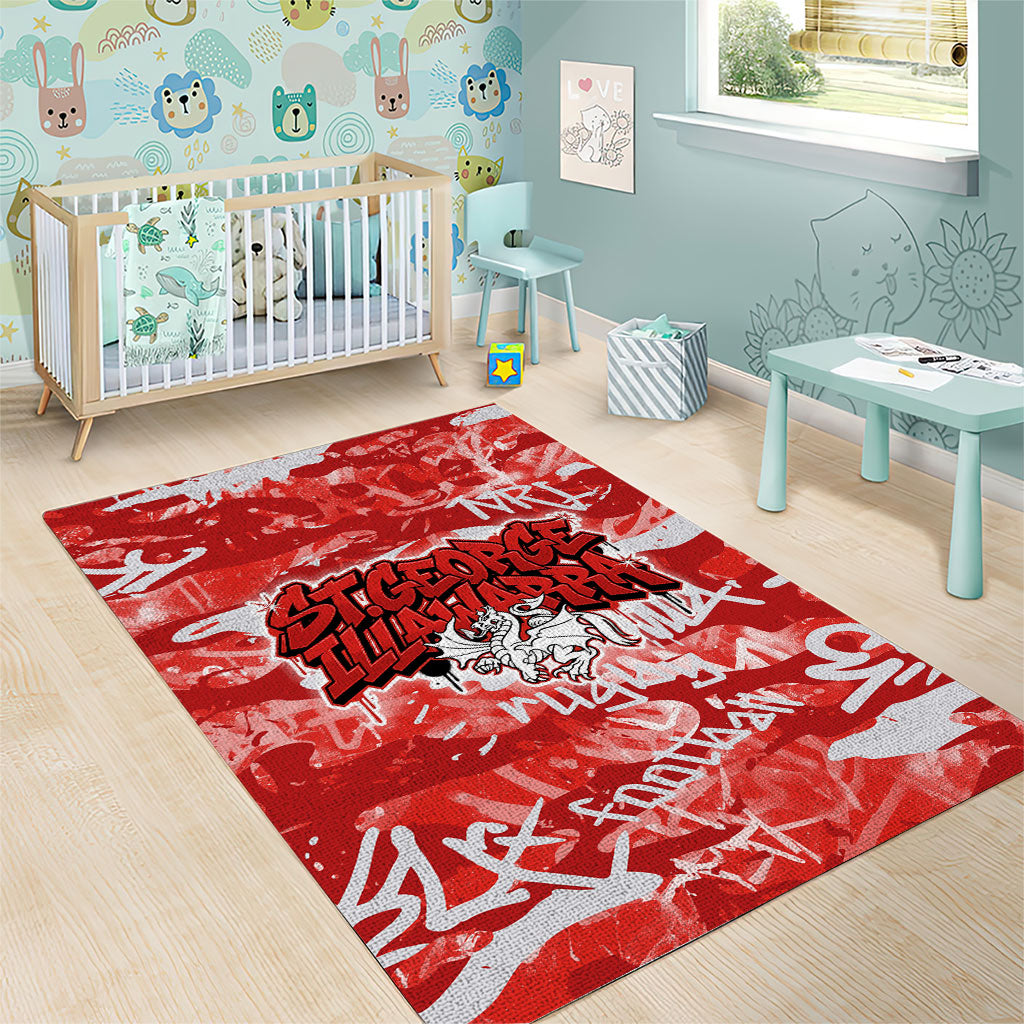 St. George Illawarra Dragons Rugby Area Rug Graffiti Typography Urban Camo Abstract Street Style