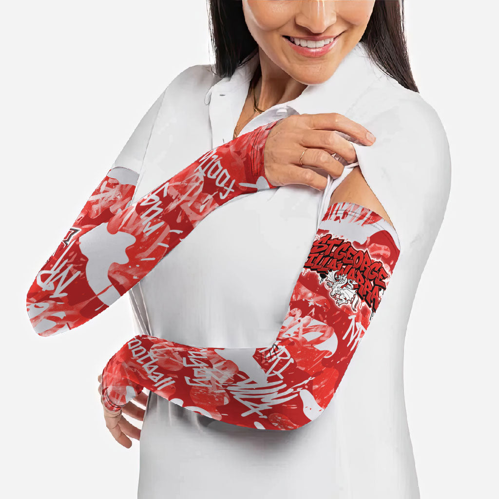 St. George Illawarra Dragons Rugby Arm Sleeves Graffiti Typography Urban Camo Abstract Street Style