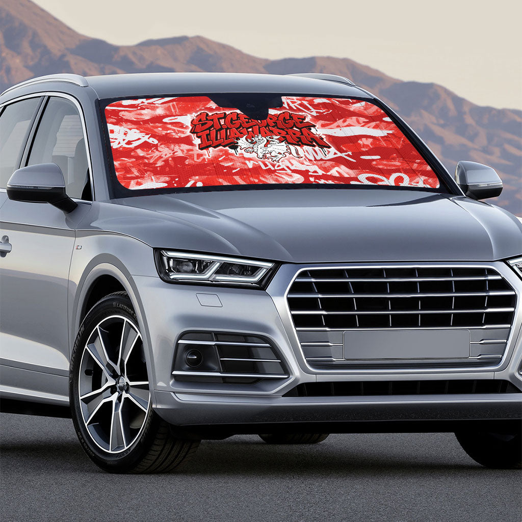 St. George Illawarra Dragons Rugby Auto Sun Shade Graffiti Typography Urban Camo Abstract Street Style
