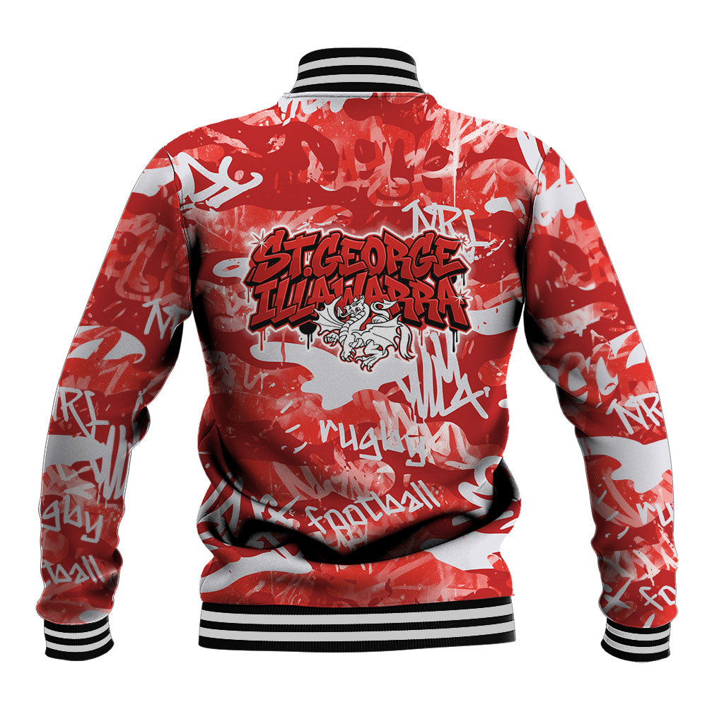 St. George Illawarra Dragons Rugby Baseball Jacket Graffiti Typography Urban Camo Abstract Street Style