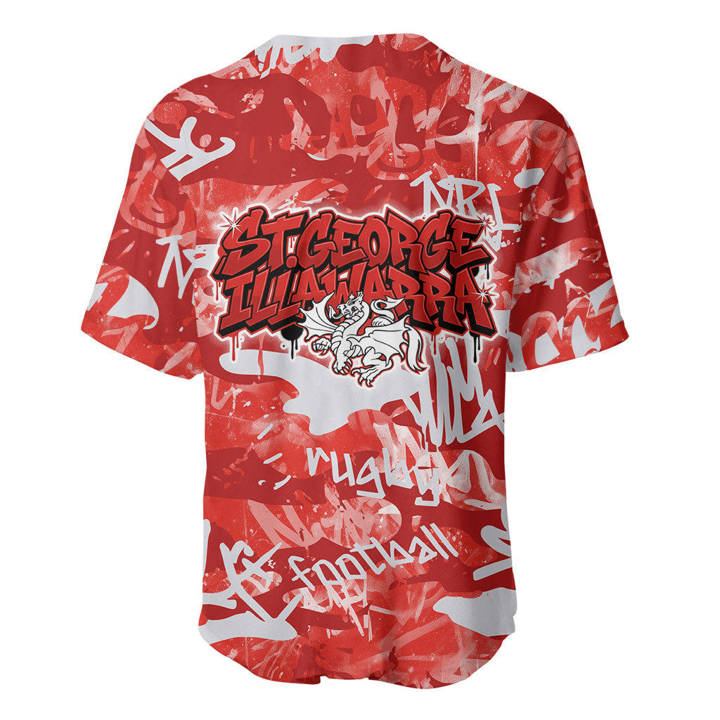 St. George Illawarra Dragons Rugby Baseball Jersey Graffiti Typography Urban Camo Abstract Street Style