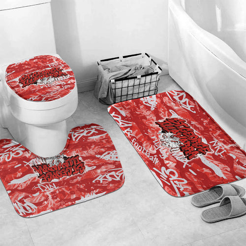 St. George Illawarra Dragons Rugby Bathroom Set Graffiti Typography Urban Camo Abstract Street Style