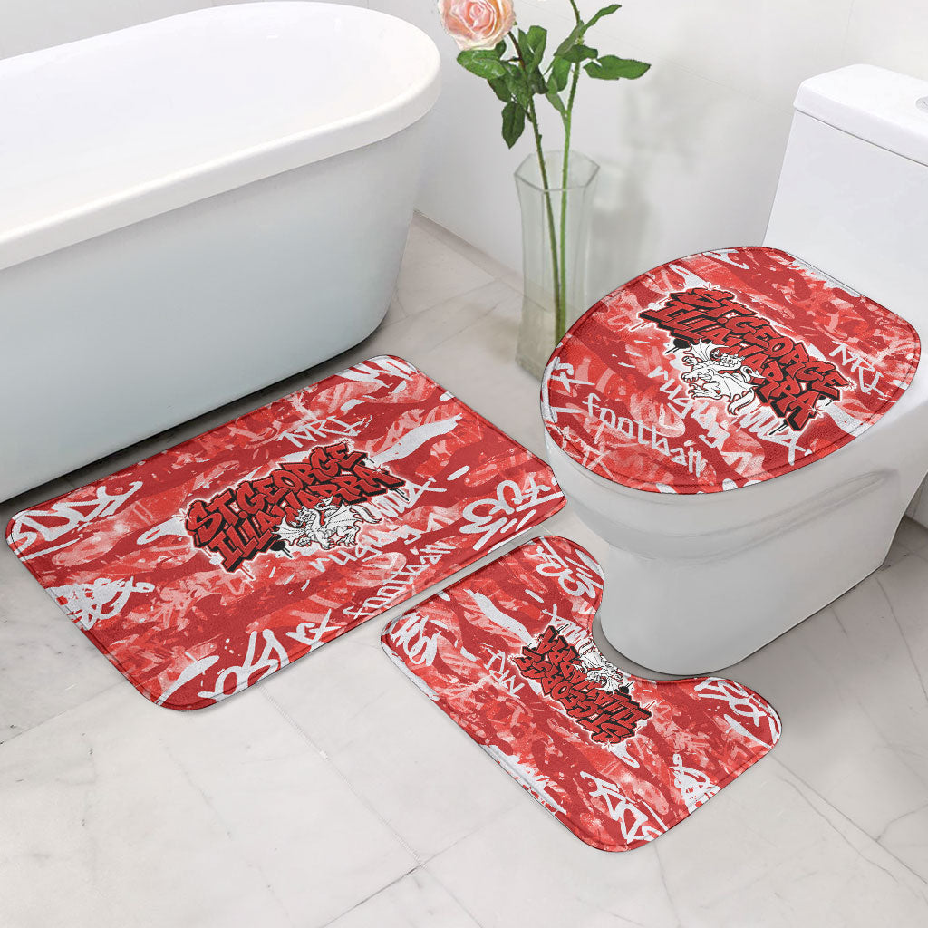St. George Illawarra Dragons Rugby Bathroom Set Graffiti Typography Urban Camo Abstract Street Style
