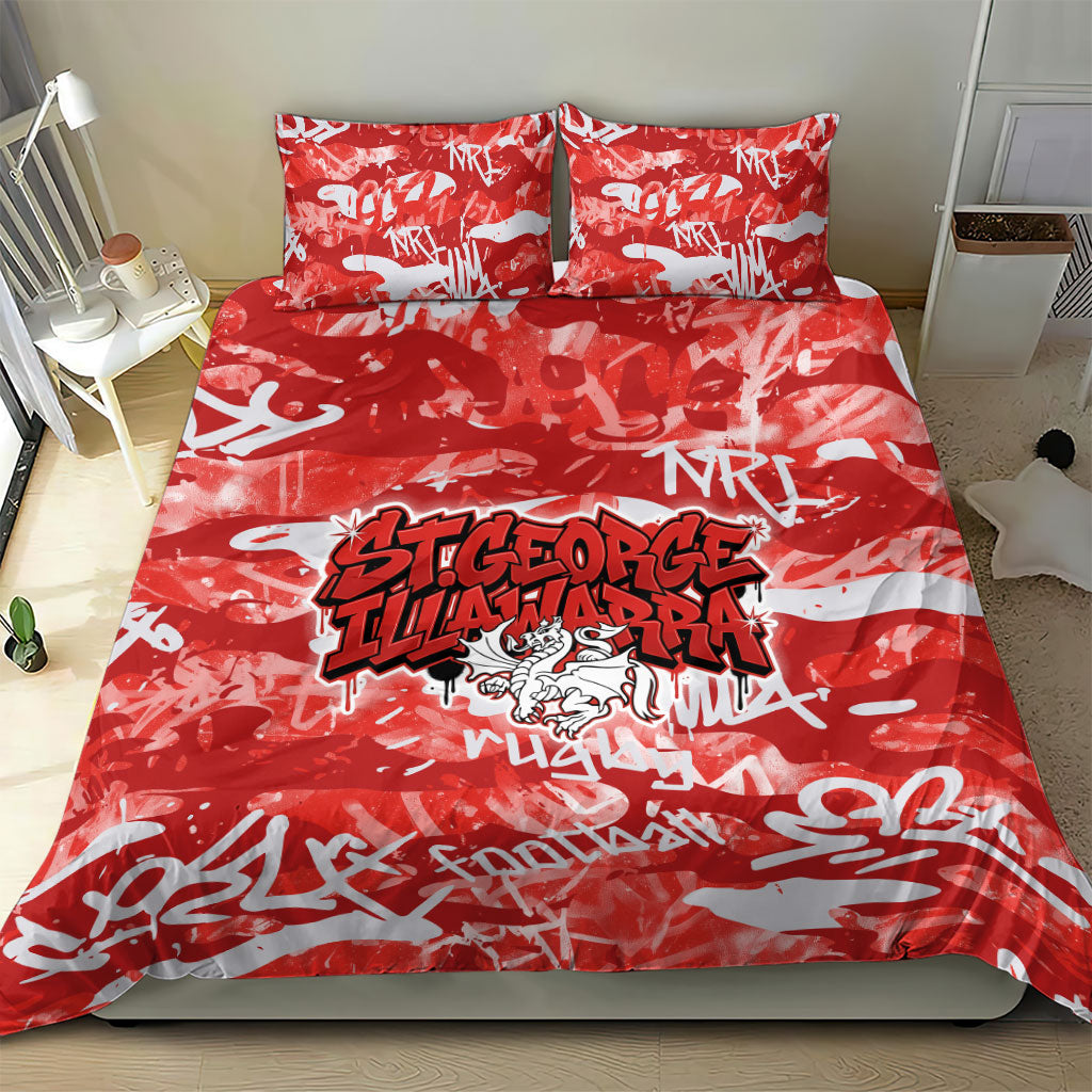St. George Illawarra Dragons Rugby Bedding Set Graffiti Typography Urban Camo Abstract Street Style