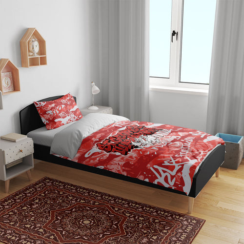 St. George Illawarra Dragons Rugby Bedding Set Graffiti Typography Urban Camo Abstract Street Style