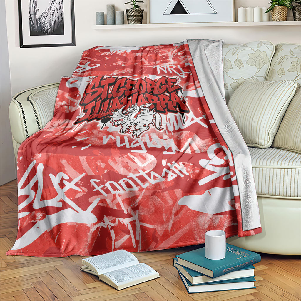 St. George Illawarra Dragons Rugby Blanket Graffiti Typography Urban Camo Abstract Street Style