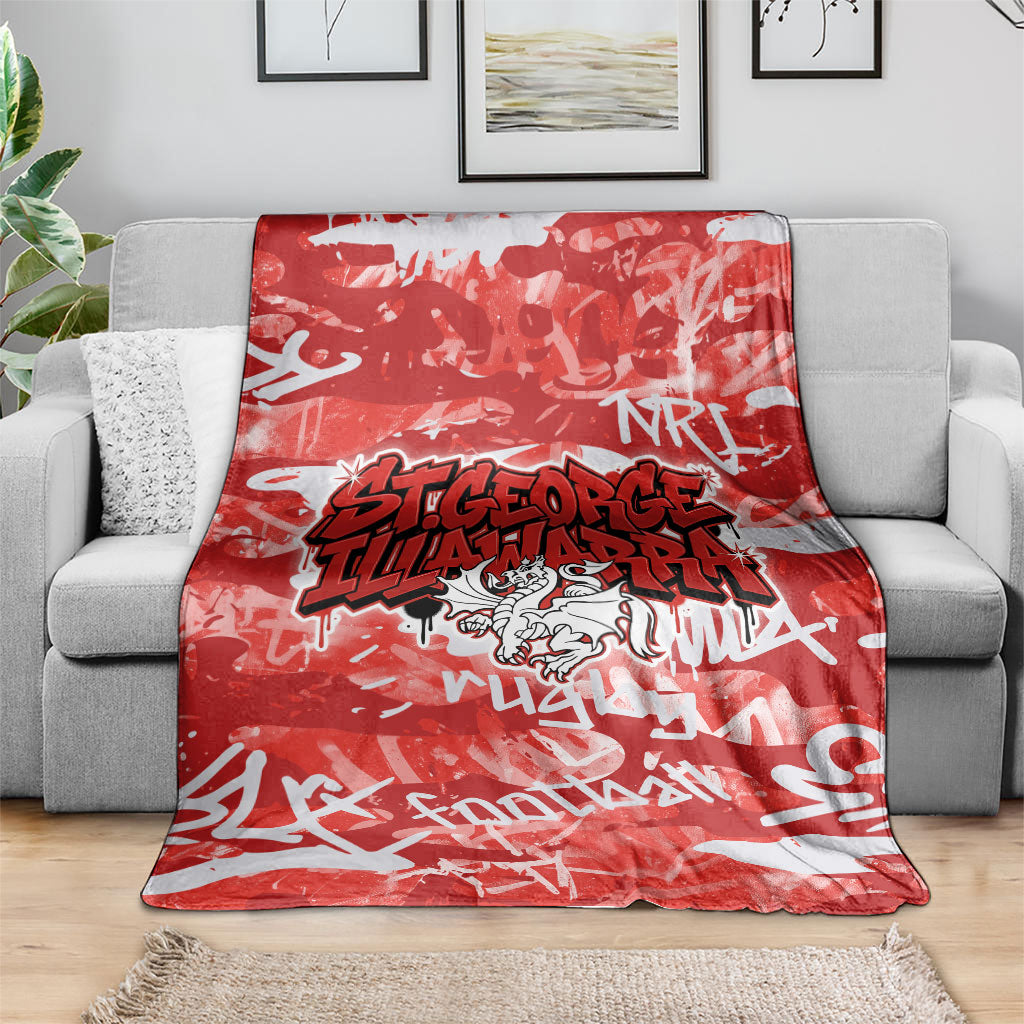 St. George Illawarra Dragons Rugby Blanket Graffiti Typography Urban Camo Abstract Street Style