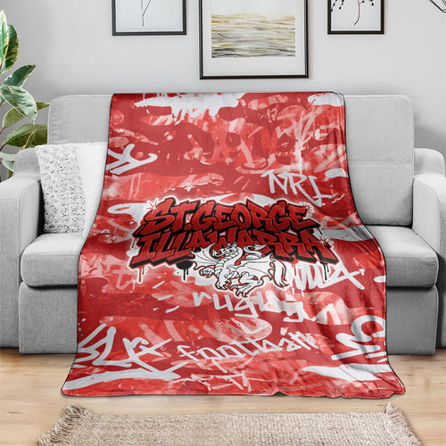St. George Illawarra Dragons Rugby Blanket Graffiti Typography Urban Camo Abstract Street Style