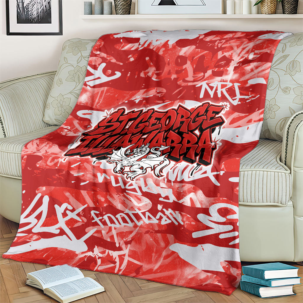 St. George Illawarra Dragons Rugby Blanket Graffiti Typography Urban Camo Abstract Street Style
