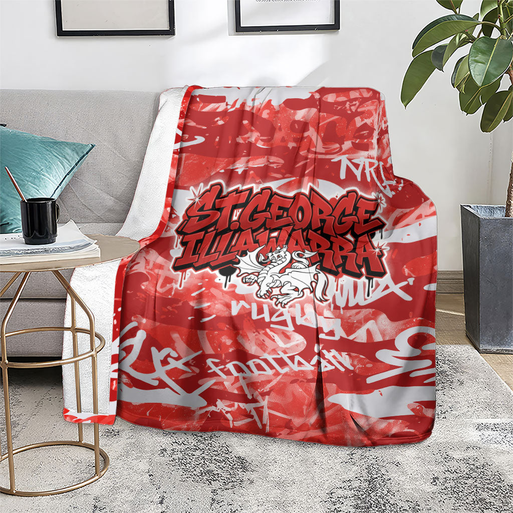St. George Illawarra Dragons Rugby Blanket Graffiti Typography Urban Camo Abstract Street Style