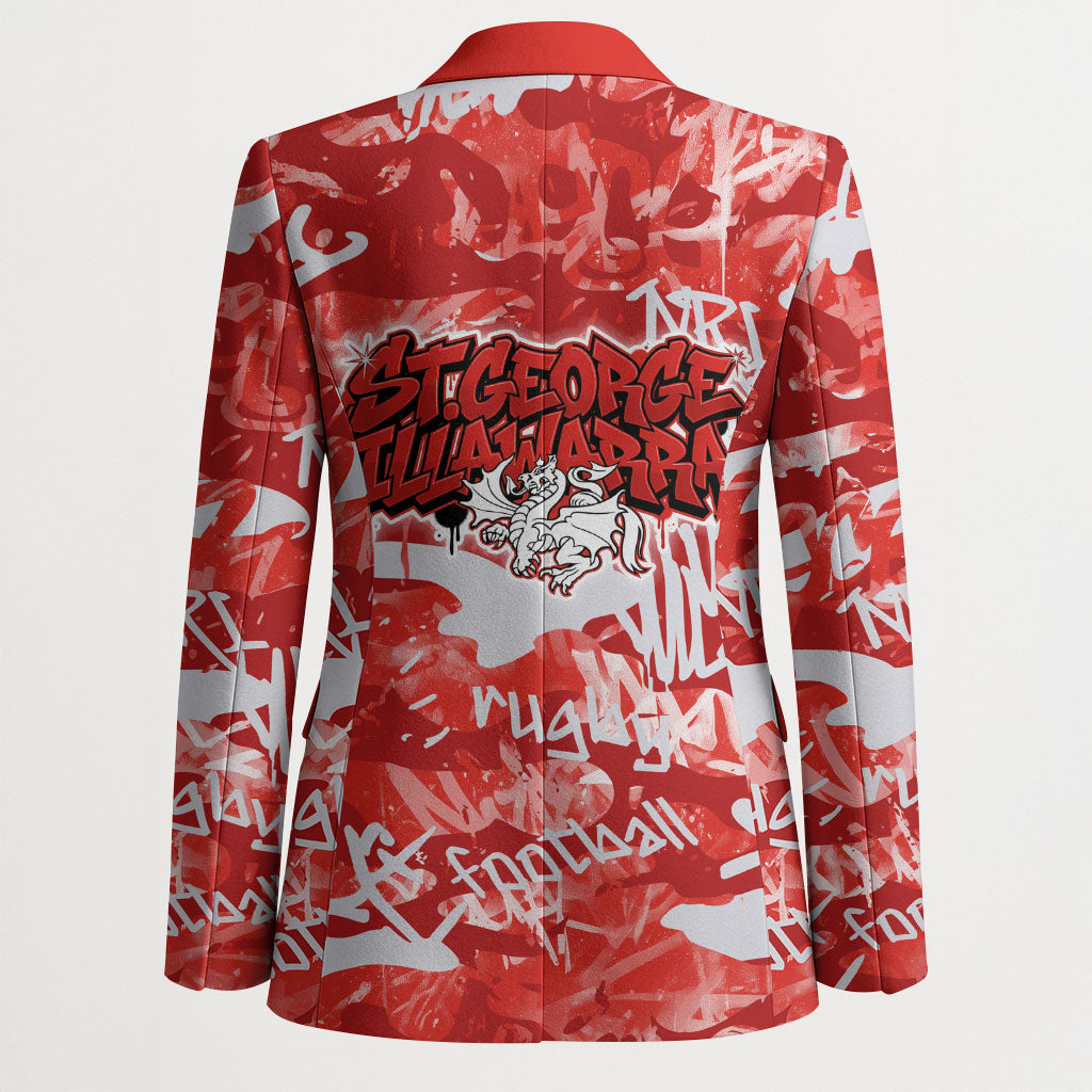 St. George Illawarra Dragons Rugby Blazer Graffiti Typography Urban Camo Abstract Street Style