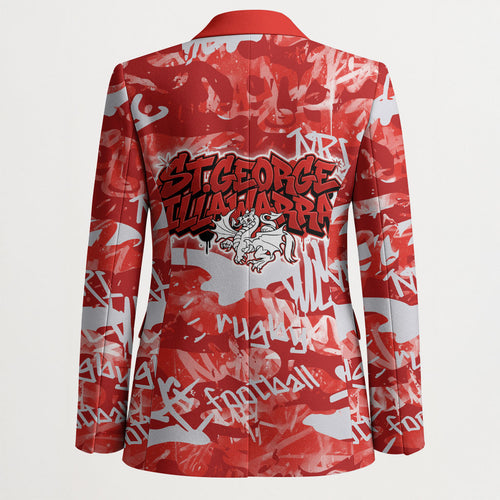 St. George Illawarra Dragons Rugby Blazer Graffiti Typography Urban Camo Abstract Street Style
