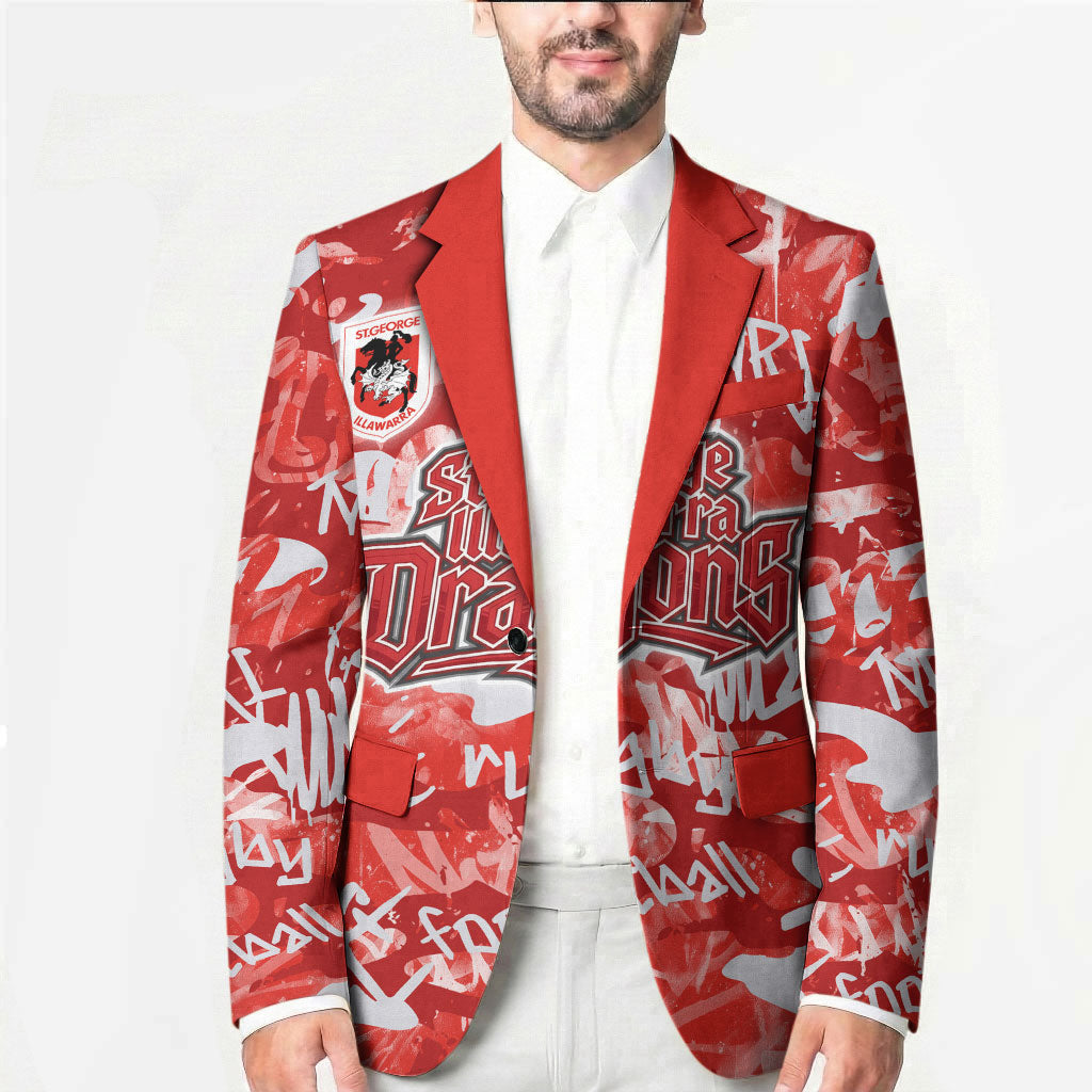 St. George Illawarra Dragons Rugby Blazer Graffiti Typography Urban Camo Abstract Street Style
