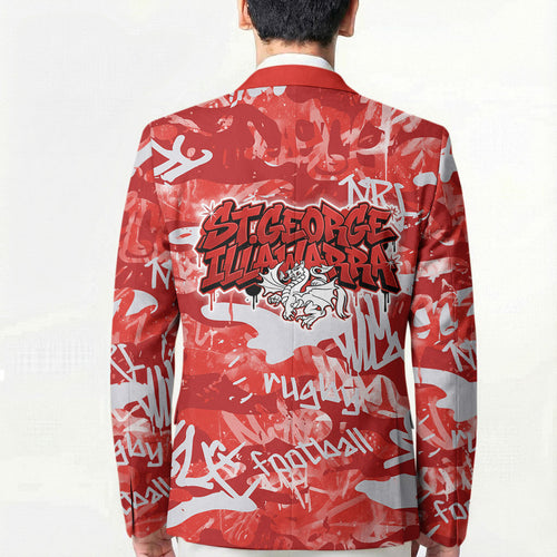 St. George Illawarra Dragons Rugby Blazer Graffiti Typography Urban Camo Abstract Street Style