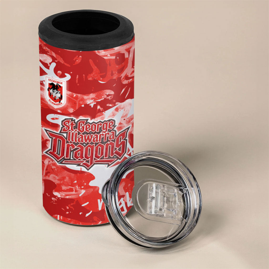 St. George Illawarra Dragons Rugby 4 in 1 Can Cooler Tumbler Graffiti Typography Urban Camo Abstract Street Style