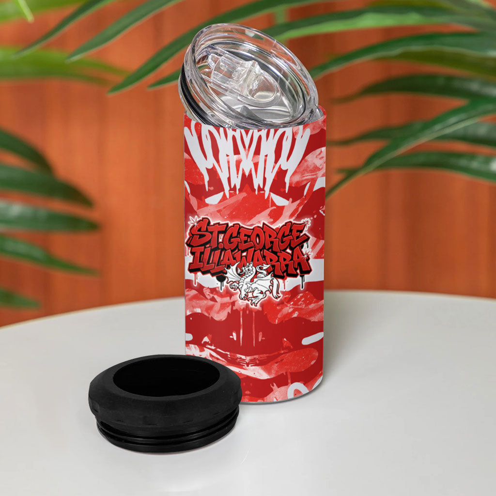 St. George Illawarra Dragons Rugby 4 in 1 Can Cooler Tumbler Graffiti Typography Urban Camo Abstract Street Style