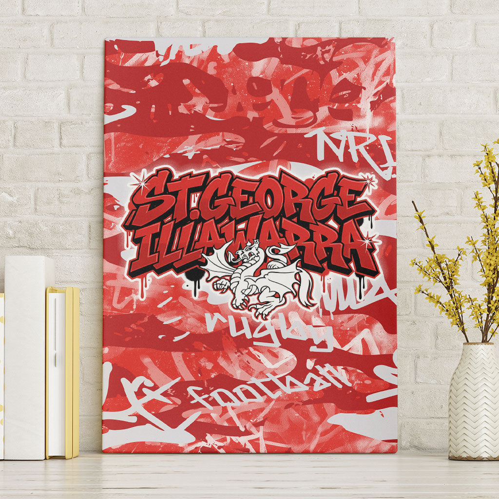 St. George Illawarra Dragons Rugby Canvas Wall Art Graffiti Typography Urban Camo Abstract Street Style