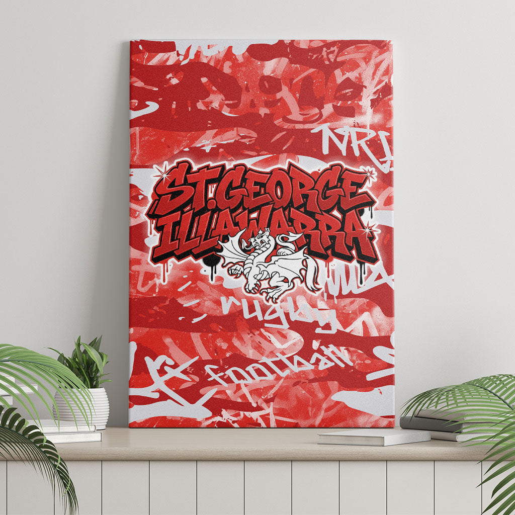 St. George Illawarra Dragons Rugby Canvas Wall Art Graffiti Typography Urban Camo Abstract Street Style