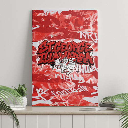 St. George Illawarra Dragons Rugby Canvas Wall Art Graffiti Typography Urban Camo Abstract Street Style