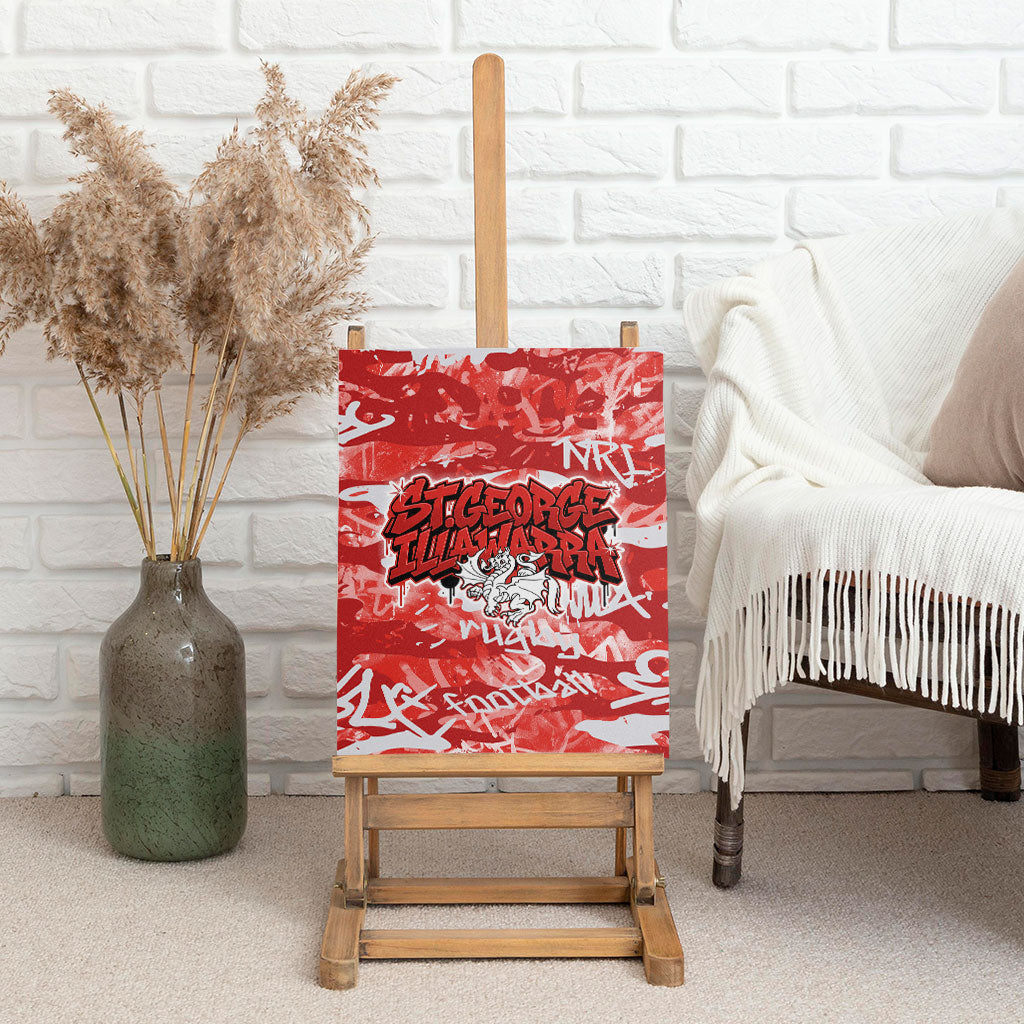 St. George Illawarra Dragons Rugby Canvas Wall Art Graffiti Typography Urban Camo Abstract Street Style