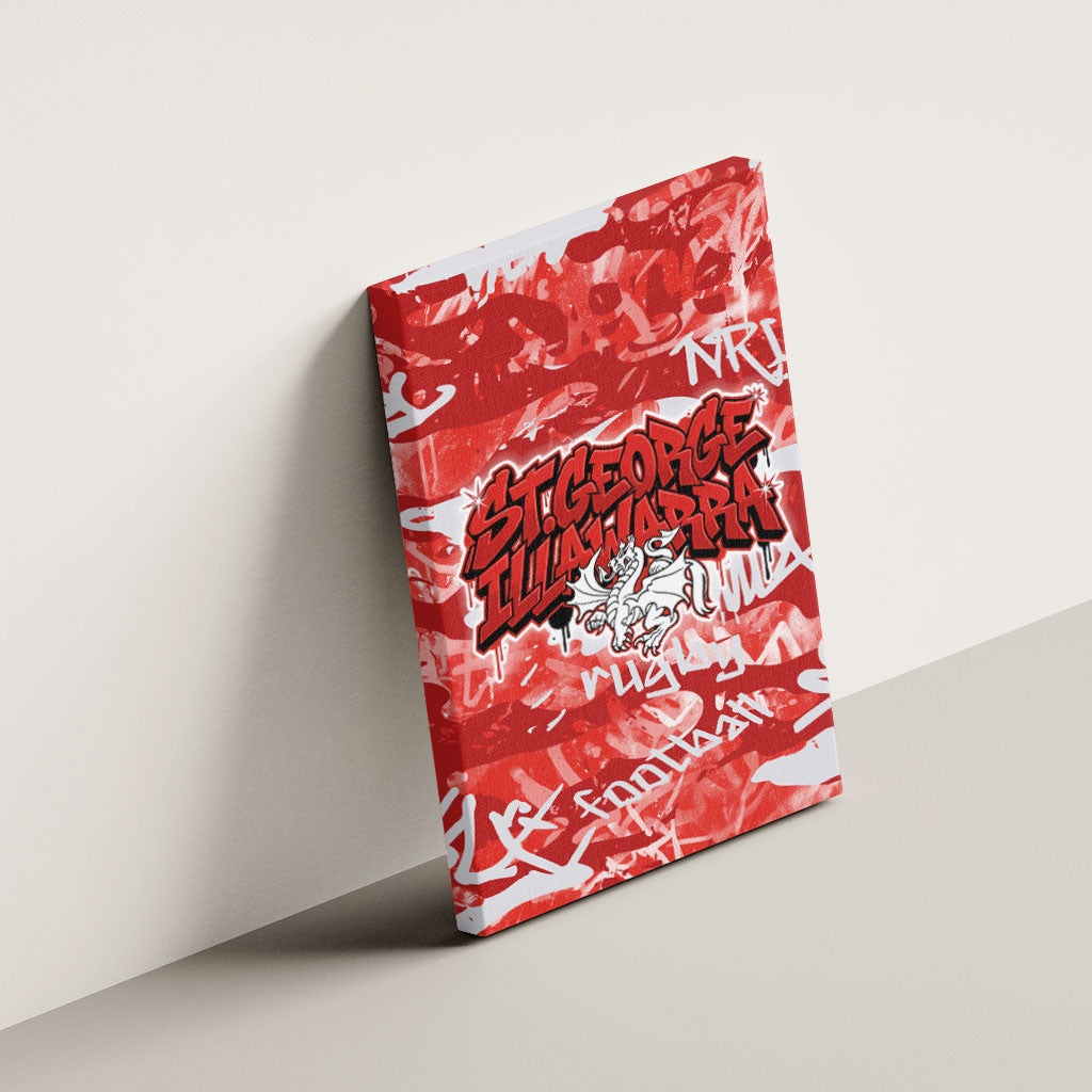 St. George Illawarra Dragons Rugby Canvas Wall Art Graffiti Typography Urban Camo Abstract Street Style