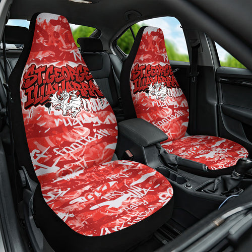 St. George Illawarra Dragons Rugby Car Seat Cover Graffiti Typography Urban Camo Abstract Street Style