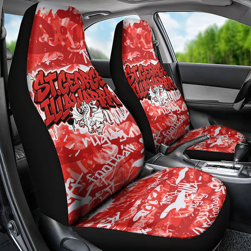 St. George Illawarra Dragons Rugby Car Seat Cover Graffiti Typography Urban Camo Abstract Street Style