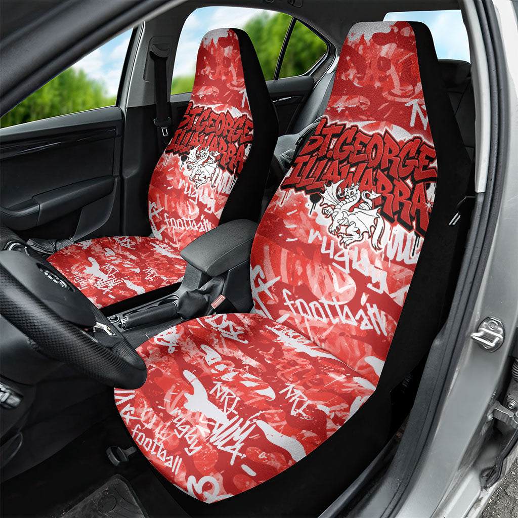St. George Illawarra Dragons Rugby Car Seat Cover Graffiti Typography Urban Camo Abstract Street Style