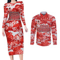 St. George Illawarra Dragons Rugby Couples Matching Long Sleeve Bodycon Dress and Long Sleeve Button Shirt Graffiti Typography Urban Camo Abstract Street Style