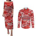 St. George Illawarra Dragons Rugby Couples Matching Puletasi and Long Sleeve Button Shirt Graffiti Typography Urban Camo Abstract Street Style