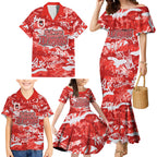 St. George Illawarra Dragons Rugby Family Matching Mermaid Dress and Hawaiian Shirt Graffiti Typography Urban Camo Abstract Street Style