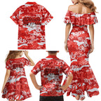St. George Illawarra Dragons Rugby Family Matching Mermaid Dress and Hawaiian Shirt Graffiti Typography Urban Camo Abstract Street Style