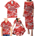 St. George Illawarra Dragons Rugby Family Matching Puletasi and Hawaiian Shirt Graffiti Typography Urban Camo Abstract Street Style