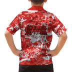 St. George Illawarra Dragons Rugby Family Matching Short Sleeve Bodycon Dress and Hawaiian Shirt Graffiti Typography Urban Camo Abstract Street Style