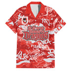 St. George Illawarra Dragons Rugby Family Matching Short Sleeve Bodycon Dress and Hawaiian Shirt Graffiti Typography Urban Camo Abstract Street Style