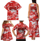 St. George Illawarra Dragons Rugby Family Matching Tank Maxi Dress and Hawaiian Shirt Graffiti Typography Urban Camo Abstract Street Style