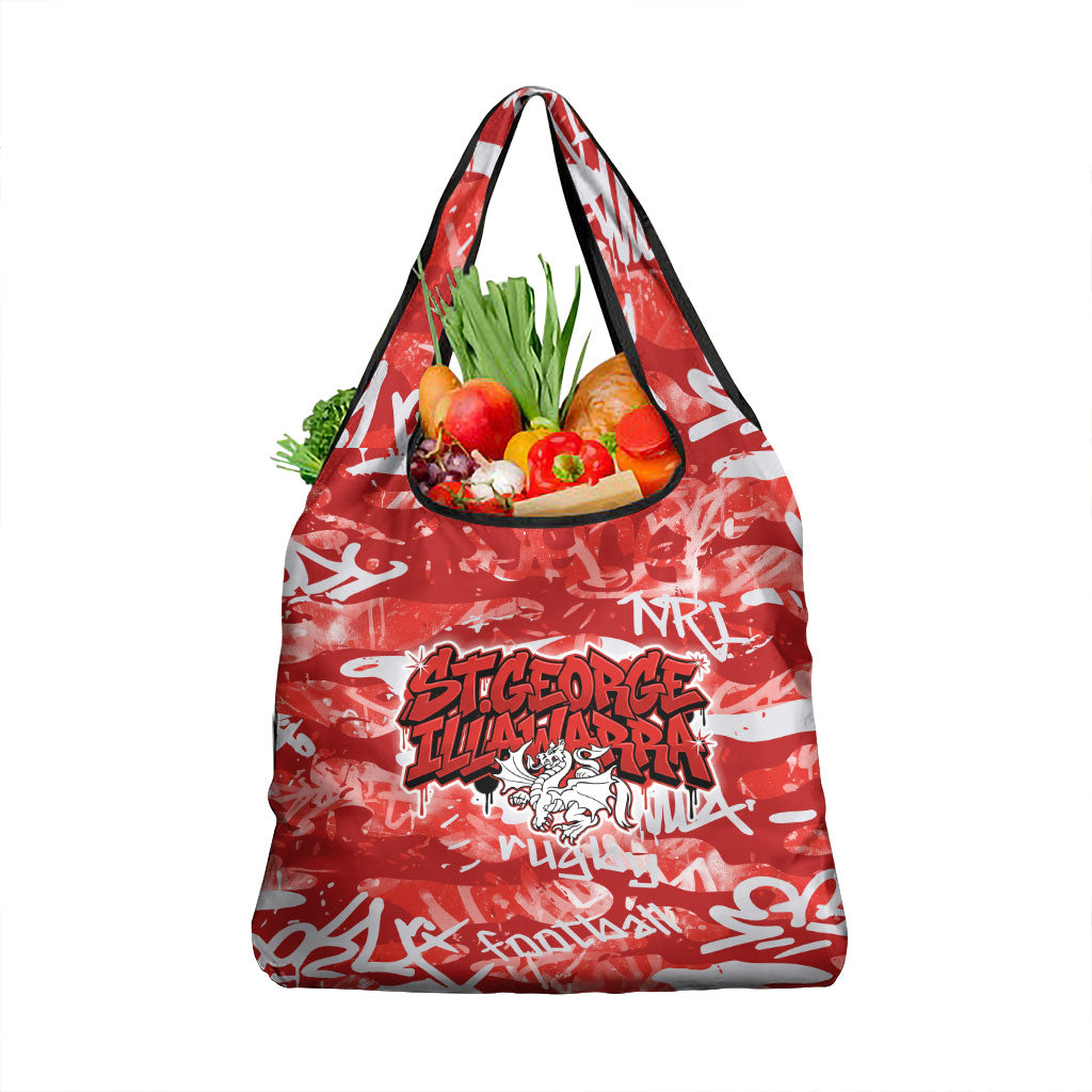 St. George Illawarra Dragons Rugby Grocery Bag Graffiti Typography Urban Camo Abstract Street Style