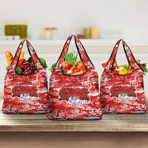 St. George Illawarra Dragons Rugby Grocery Bag Graffiti Typography Urban Camo Abstract Street Style