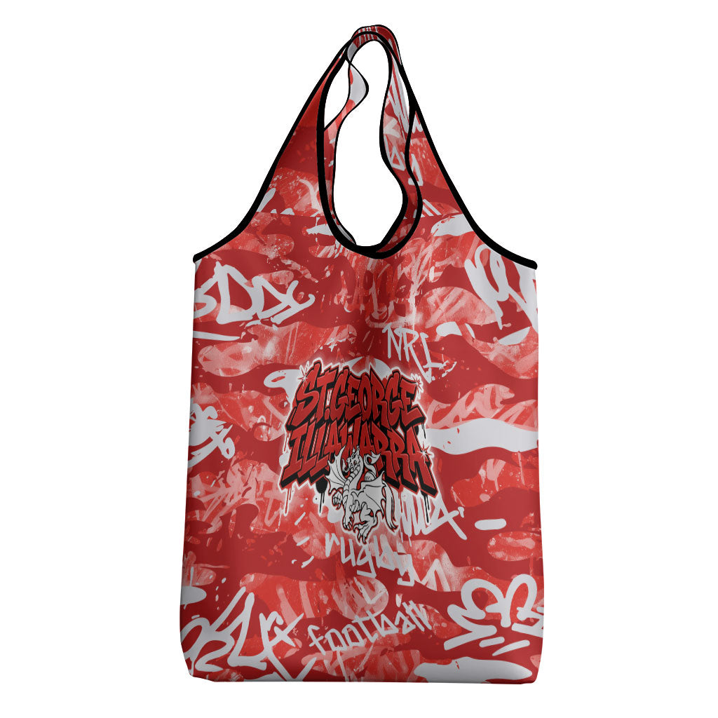 St. George Illawarra Dragons Rugby Grocery Bag Graffiti Typography Urban Camo Abstract Street Style