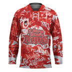 St. George Illawarra Dragons Rugby Hockey Jersey Graffiti Typography Urban Camo Abstract Street Style