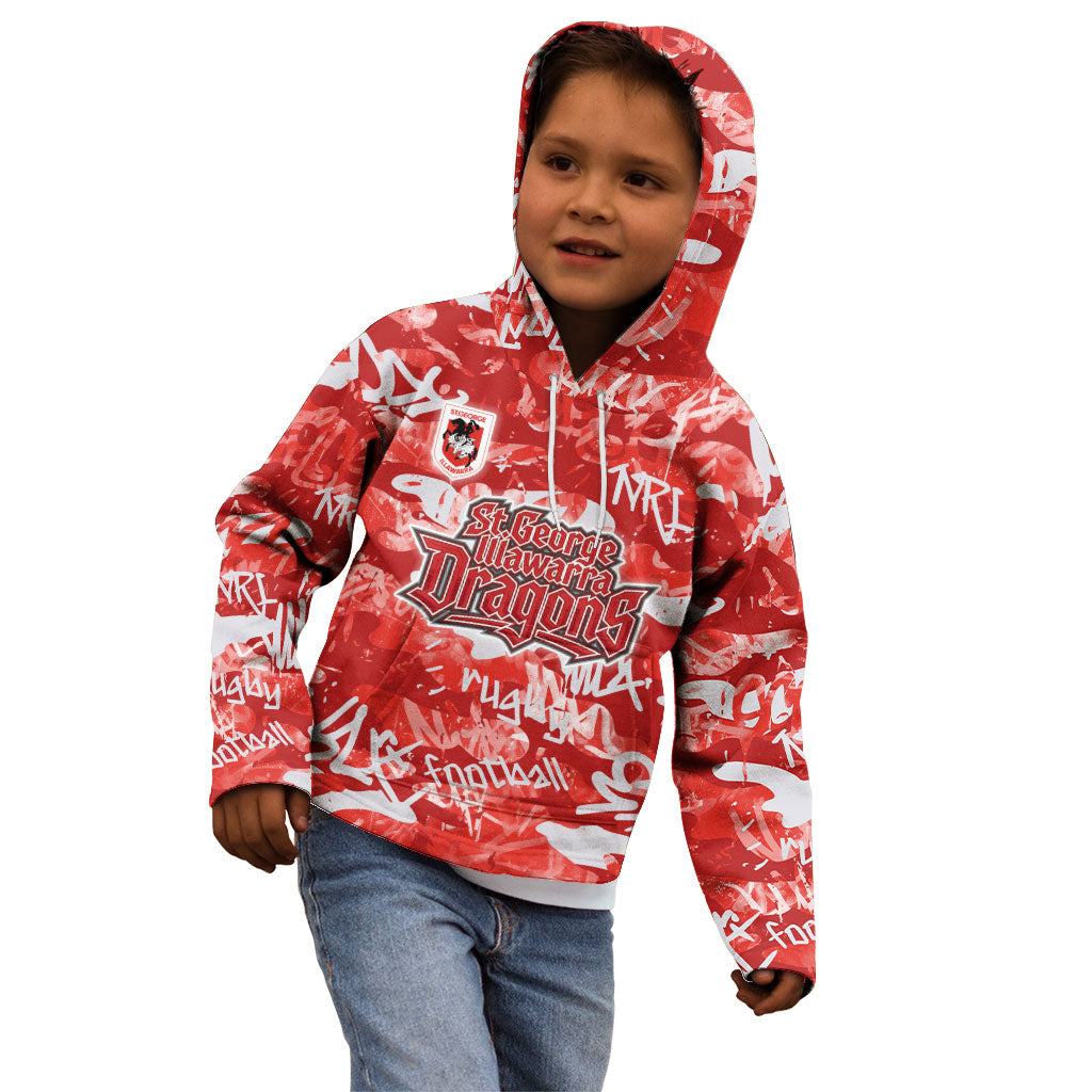 St. George Illawarra Dragons Rugby Kid Hoodie Graffiti Typography Urban Camo Abstract Street Style
