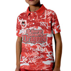 St. George Illawarra Dragons Rugby Kid Polo Shirt Graffiti Typography Urban Camo Abstract Street Style