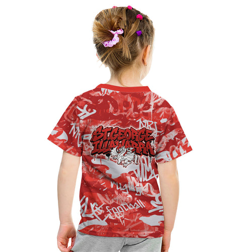 St. George Illawarra Dragons Rugby Kid T Shirt Graffiti Typography Urban Camo Abstract Street Style