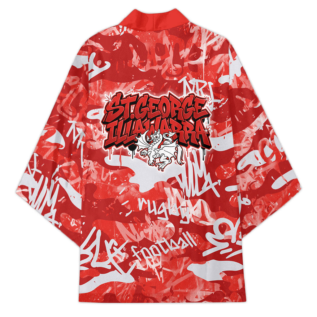 St. George Illawarra Dragons Rugby Kimono Graffiti Typography Urban Camo Abstract Street Style