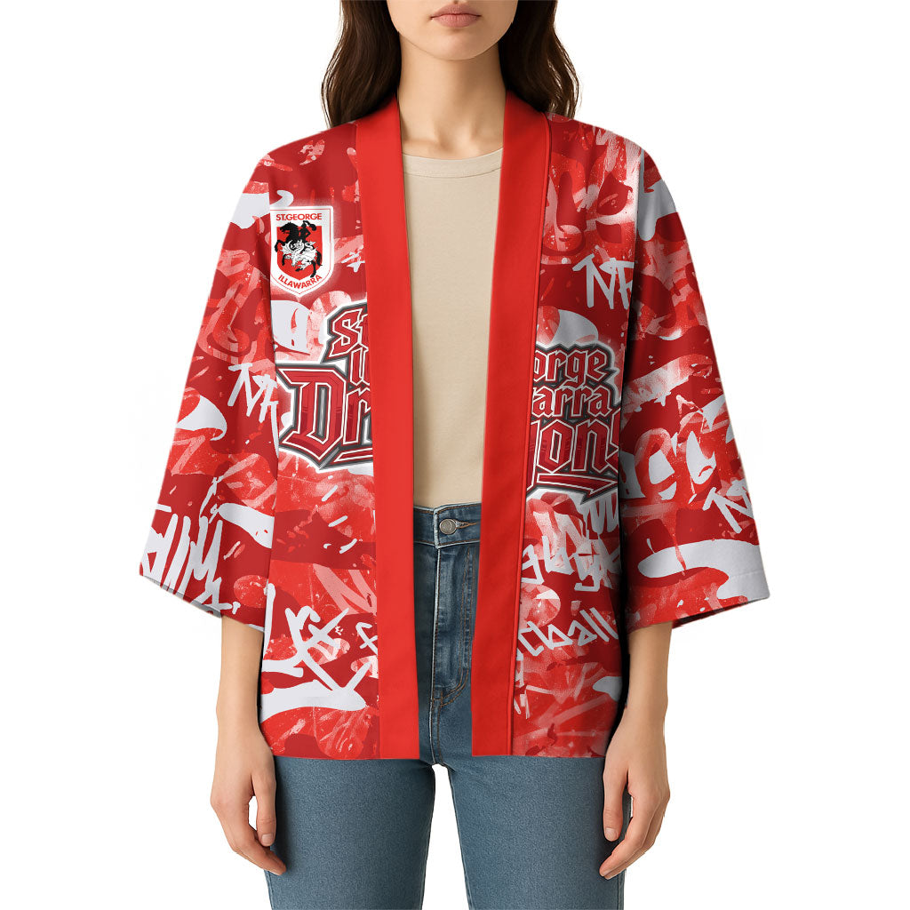 St. George Illawarra Dragons Rugby Kimono Graffiti Typography Urban Camo Abstract Street Style