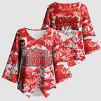 St. George Illawarra Dragons Rugby Kimono Sleeve Blouse Graffiti Typography Urban Camo Abstract Street Style