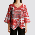 St. George Illawarra Dragons Rugby Kimono Sleeve Blouse Graffiti Typography Urban Camo Abstract Street Style